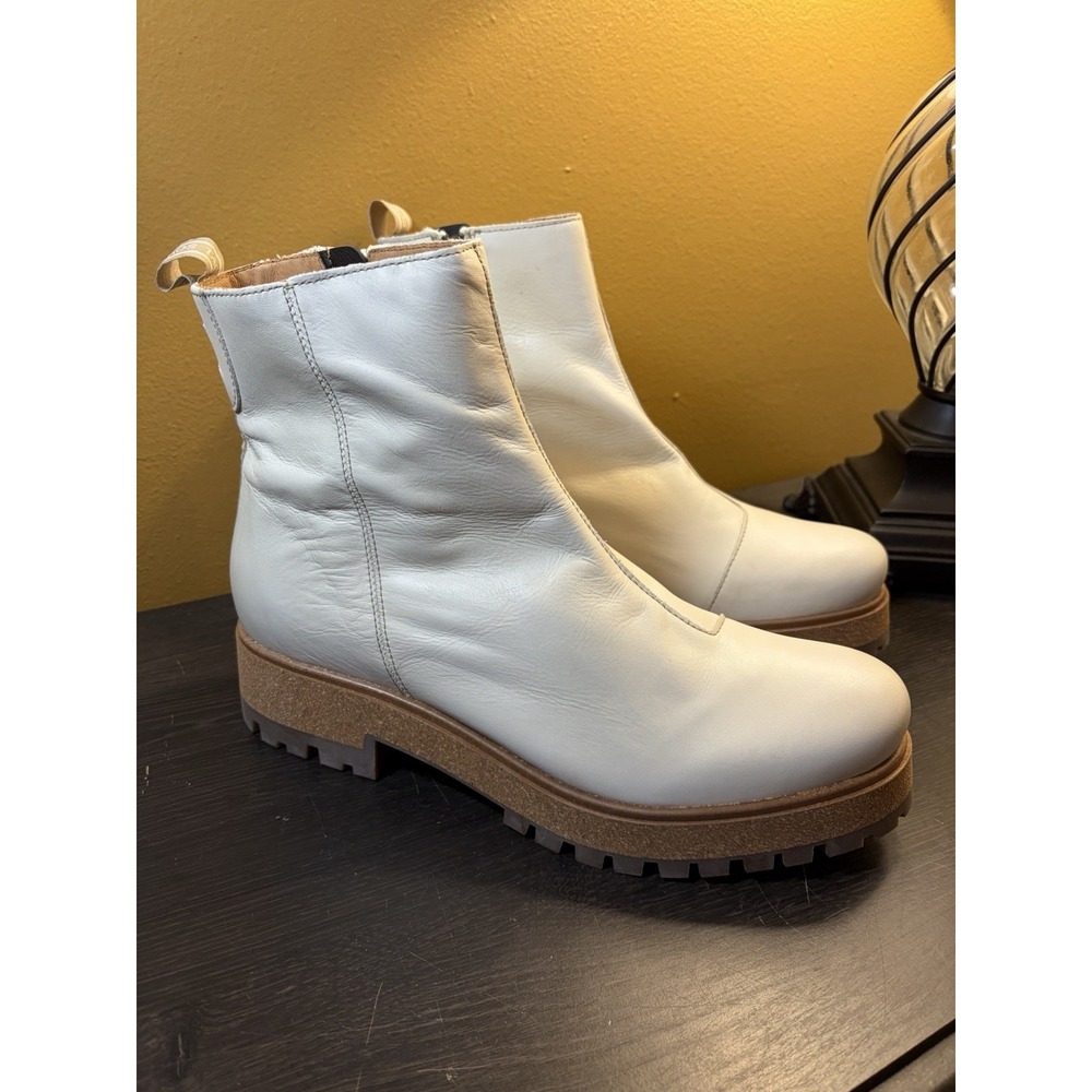 Taos Leather Chelsea Ankle Boots Downtown Eggshell White Sz 11 Boho Festival